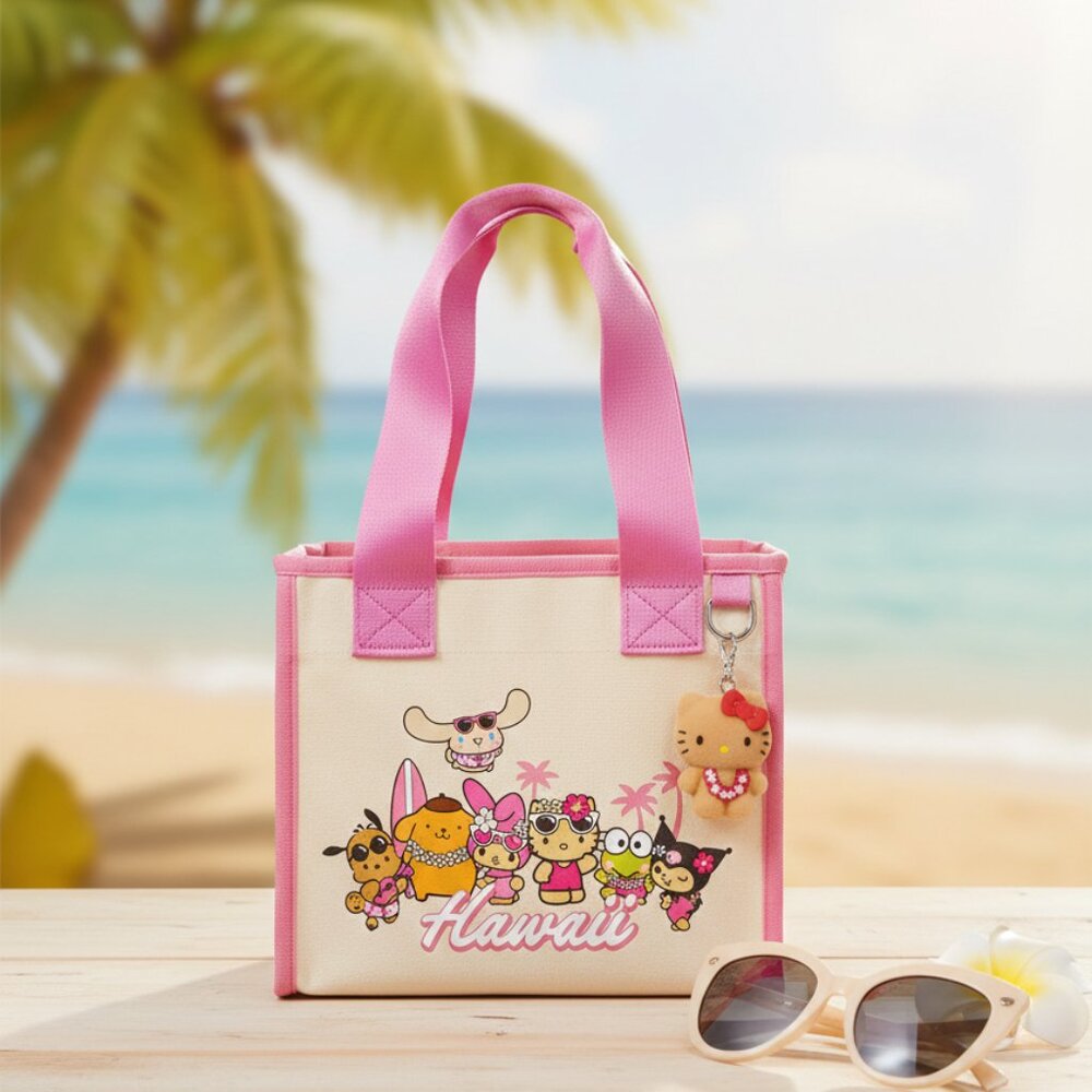 ✨ RARE Hello Kitty ABC Stores Hawaii Mini Canvas Tote Bag Pink - NWT